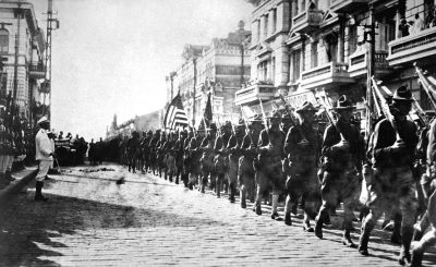 U.S. troops in Vladisvostok, 1918. They did not succeed in crushing the Bolshevik Revolution.