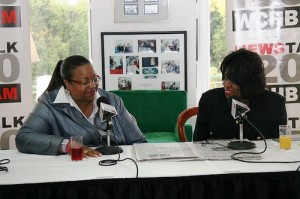 Wayne County Prosecutor Kym Worthy being interviewed by Mildred Gaddis