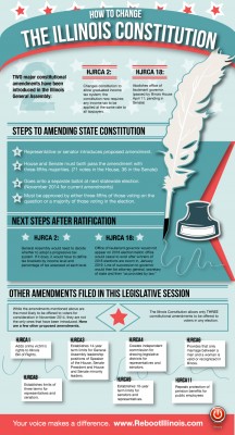 The group "Reboot Illinois" has proposed numerous state constitutional amendments, including one to repeal the pension protection clause.