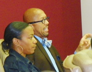 Pugh cuts speaker off during public comment at meeting July 16, 2012.