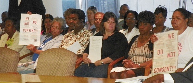 Detroiters including members of Free Detroit-No Consent Aug. 7, 2012, after PA4 was placed on ballot.