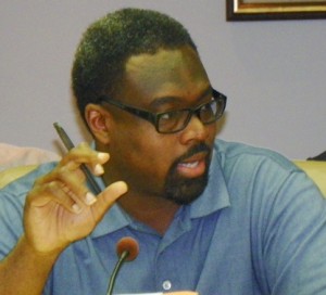Council member James Tate at Council hearing Aug. 7, 2012 after PA 4 was placed on ballot.