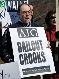 Protest against AIG bailout.