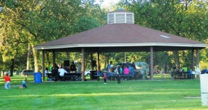 Family enjpys one of many newly renovated Belle isle picnic shelters Sept. 14, 2012.