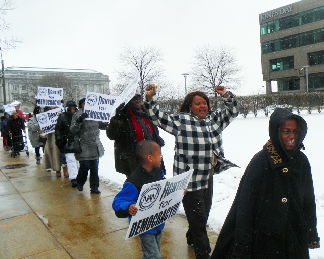Even Detroit children marched against Jones Day in Cleveland March 25, 2013.