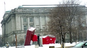 Cleveland even has a monument to Detroit's City Council, a giant rubber stamp (lol).
