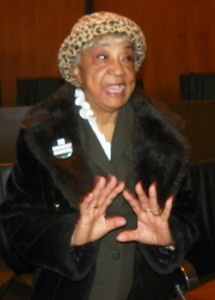Helen Moore, leader of Keep the Vote No Takeover, at press conference against Detroit EM takeover, March 22, 2013
