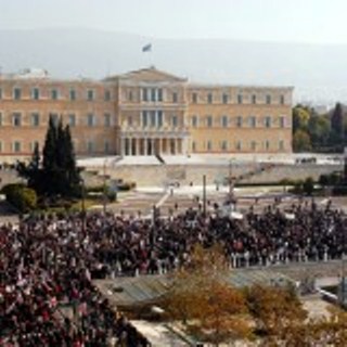 Protest in Athens at Parliament Building Feb. 20, 2013