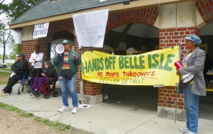 AFSCME Local 542 Pres. Phyllis McMillon speaks at rally to save Belle Isle Sept. 2012.