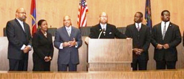 Council Sell-out Six: (l to r) Cockrel Jr.,  Jenkins, Brown, Pugh, Spivey, Tate.