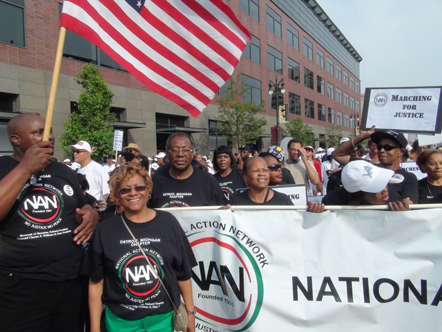 National Action Network's contingent in march. Photo by Kenneth Snodgrass.