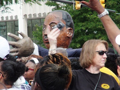 Dr. King depicted at march. Photo: Kenneth Snodgrass