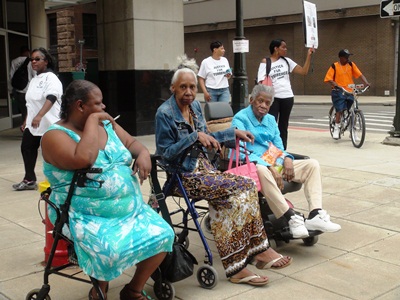 Seniors and disabled attended the march. Their living conditions are at stake, Photo: Kenneth Snodgrass