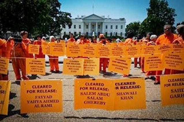 Gitmo protesters outside White House June 26, 2013.