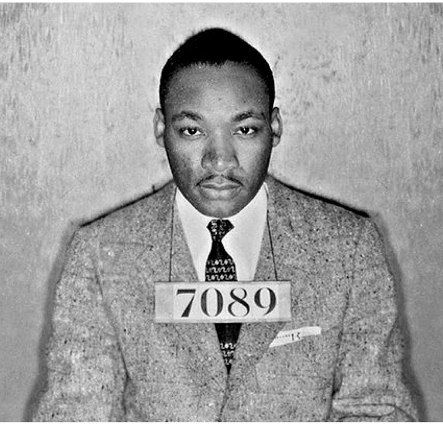 Dr. Martin Luther King, Jr. under arrest.