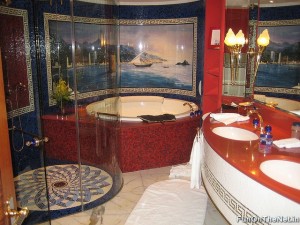 Portion of Burj Al Arab bathroom, complete with whirlpool tub.