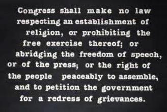 The First Amendment to the U.S. Constitution.