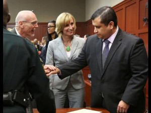 George Zimmerman and attorneys after acquittal late July 13, 2013