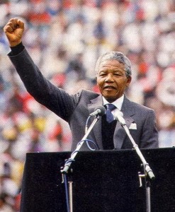 Nelson Mandela, leader of South Africa and the ANC.