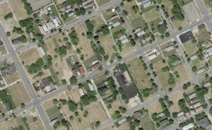Result of bank/tax foreclosure tidal wave in Detroit: vacant lots, abandoned homes.