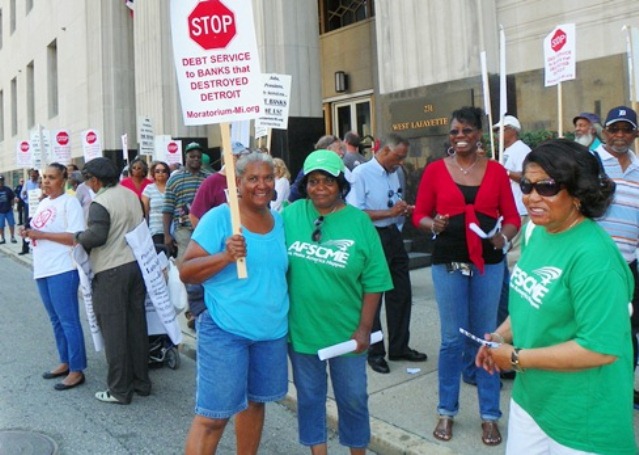 City retirees join protest called by AFSCME Council 25 Aug. 19, 2013