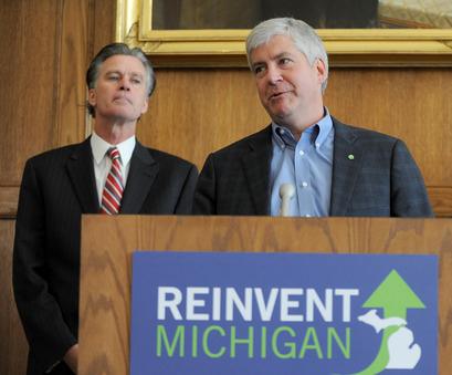 Michigan State Treasurer Andy Dillon and Gov. Rick Snyder