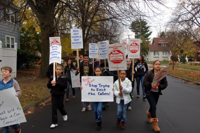 March in the Detroit neighborhood of the Cullors family, which faced eviction by BOA, on Nov. 10, 2012.