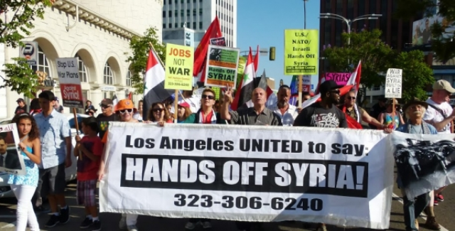 Los Angeles rally against war on Syria.