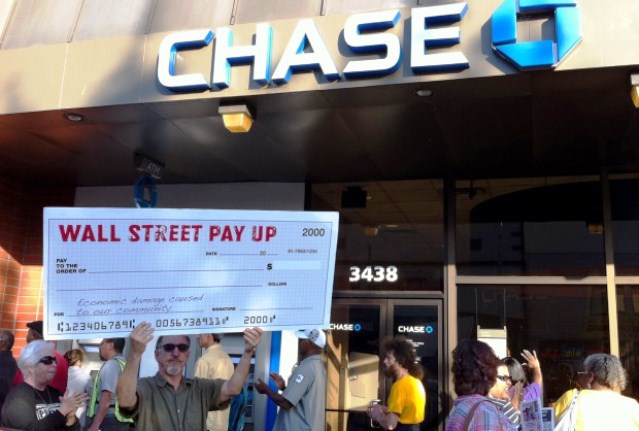 Protest in 2010 against Chase and We.lls Fargo in Fruitvale neighborhood of Oakland, CA