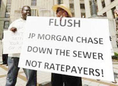Protesters against JP Morgan Chase debt in Birmingham, Ala.