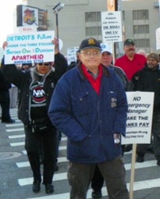 March outside bankruptcy hearing Oct. 23, 2013 targets apartheid-style policies of Snyder, banks.