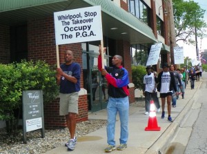 Youth lead march against Whirlpool and PGA May 26, 2012.