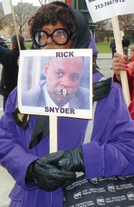 Detroit protestor: Orr speaks with Snyder tongue.