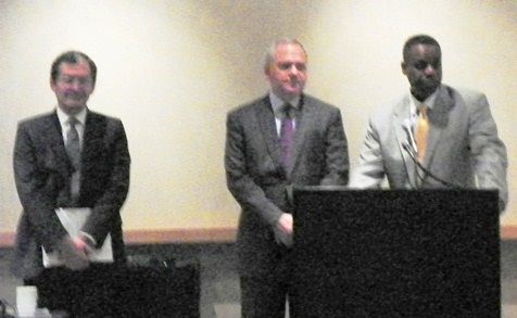 Bruce Bennett of Jones Day, William Buckfire of Buckfire/Stifel and Detroit EM Kevyn Orr at creditors' meeting June 14, 2013.