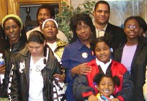 Mailauni Williams is at bottom left in white dress with her mother Lennette Williams behind her in this earlier photo of members of the Original Detroit Coalition against Police Brutality. Arnetta Grable (center), Cornell Squires (behind her) and Arnetta Grable, Jr. were among those in court to support the WIlliams family June 13.