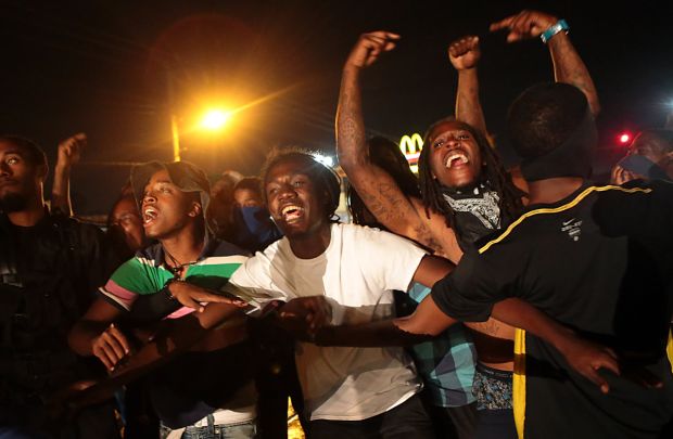 Angry youth among Ferguson protesters August 15.