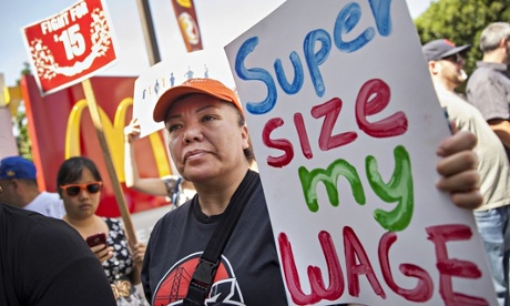 McDonald's workers demand supersize of wages.