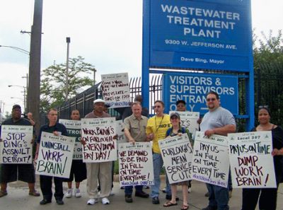 Detroit Wastewater Treatment Plant workers protest second of Detroit
