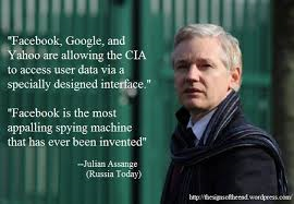 Assange on Facebook Google