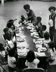 Black Panther Party breakfast program, which became model for free meals in schools.