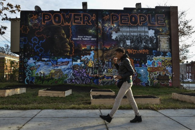 Baltimore mural after fiery rebellions in wake of police killing of Freddie Gray. Baltimores