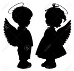 Black angel silhouettes
