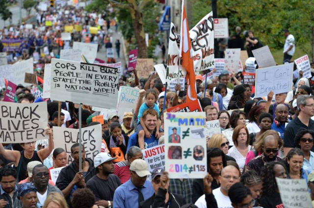 Black lives matter protest from flier