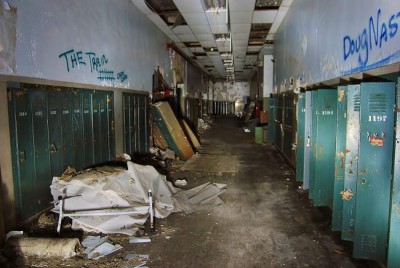 The remains of the historic original Cass Technical High School in Detroit. Most of Detroits 