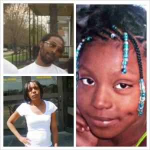 Dominika Jones, mother of Aiyana Jones, with Aiyana's father Charles Jones at upper left. Aiyana was murdered by Detroit police May 16, 2010. 