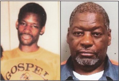 (L) Charles Lewis at 17 in prison; (R) Charles Lewis now at 59