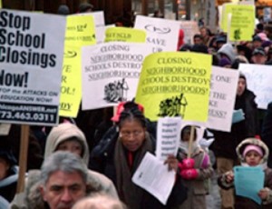 Chicago parents and teachers protest 54 school closings.