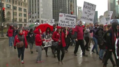 Teachers protest state attack on public schools.