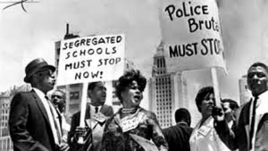 Protesters during the civil rights movement of the 1960's fought police brutality as well.