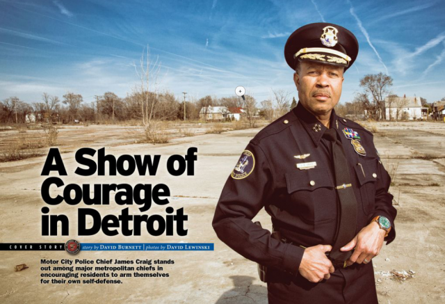 Detroit Police Chief James Craig was celebrated in the June, 2014 issue of the NRA's America's First Freedom magazine.